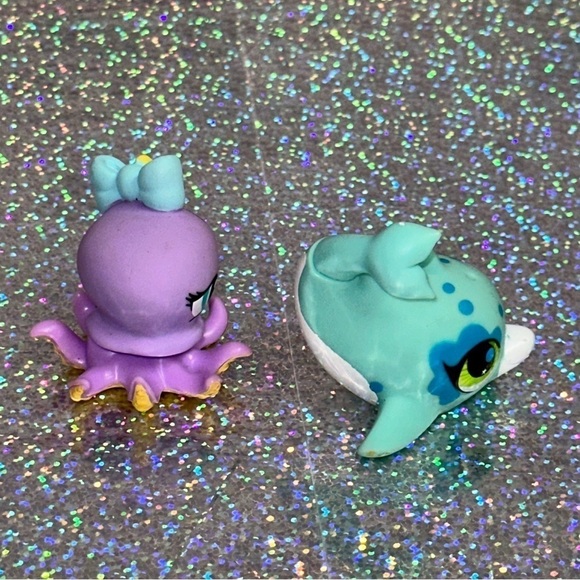 Littlest Pet Shop LPS Octopus #1309 Dolphin #2687 Hasbro - Picture 6 of 8